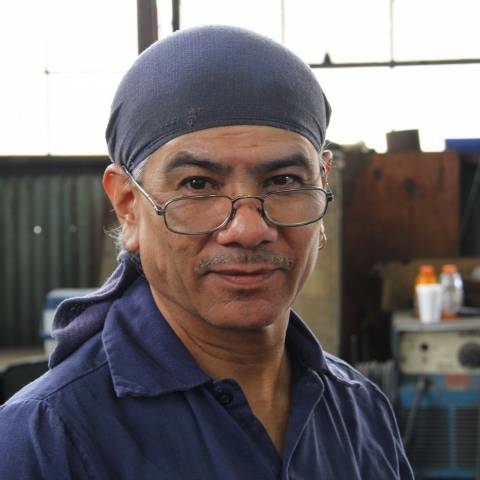 Welder and his bandana. Los Angeles, CA